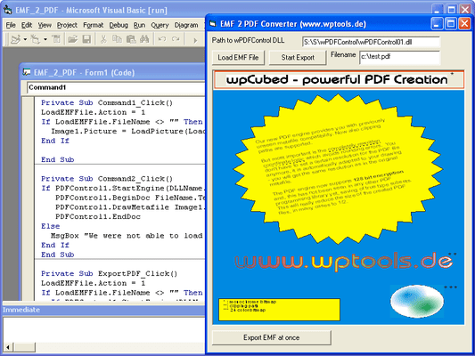 Captura de tela do wPDFControl